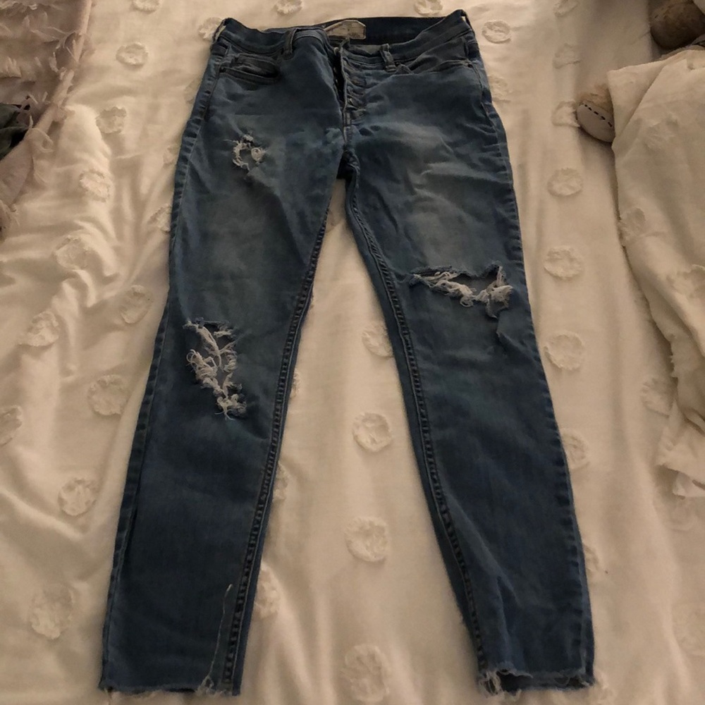 Free people ripped jeans high waisted